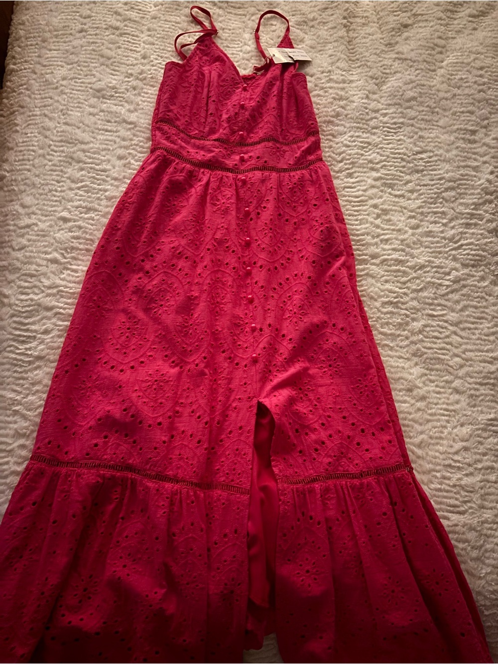 Simplee Apparel Fuchsia Eyelet Maxi Dress